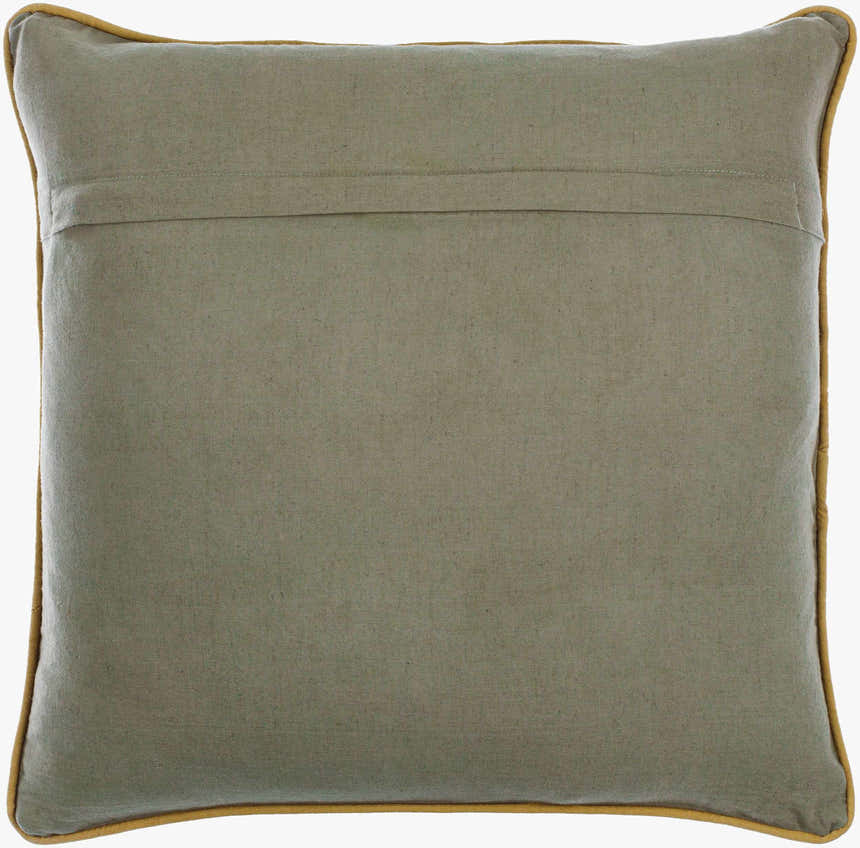 Olivan Olive Green Textured Woven Traditional Cotton Accent Pillow