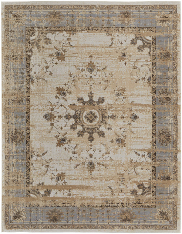 Feizy Celene Traditional Bordered - Tan/Brown/Gray Area Rug