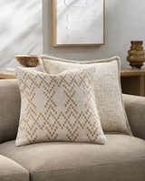 Monongah Ivory Textured Throw Pillow - Clearance