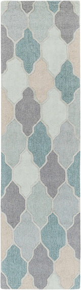 Monteview Sage&Teal Geometric Wool Rug - Clearance