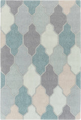 Monteview Sage&Teal Geometric Wool Rug - Clearance