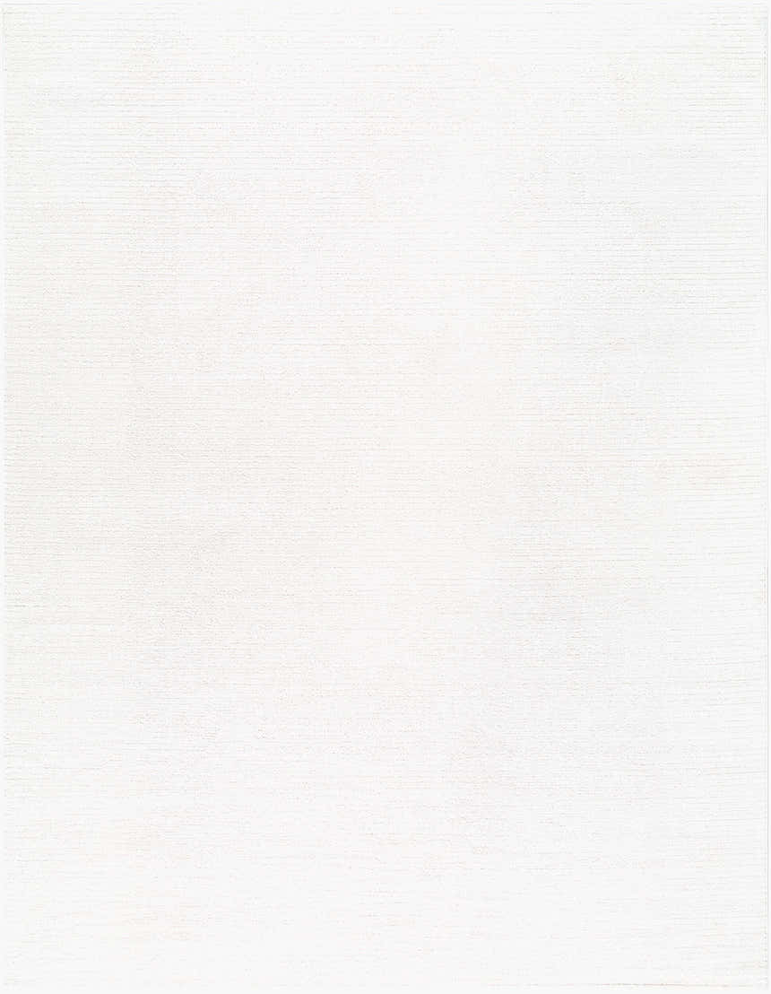 Close-up of the cream-colored, machine-woven Levent White Area Rug, showing subtle texture. Design-Rectangle-71010