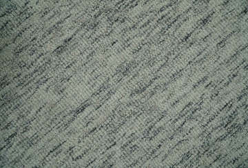 Modern Beige and Charcoal Solid Shaded Hand Tufted Natural Wool Area Rug