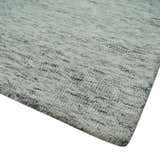 Modern Beige and Charcoal Solid Shaded Hand Tufted Natural Wool Area Rug