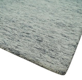 Modern Beige and Charcoal Solid Shaded Hand Tufted Natural Wool Area Rug