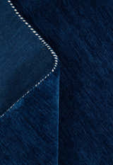 Modern Blue Solid Design Hand Loomed Wool Area Rug