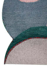Modern Bubbles Design Multicolor Hand Tufted 5x8 Wool Rug