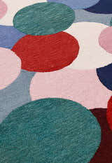 Modern Bubbles Design Multicolor Hand Tufted 5x8 Wool Rug
