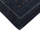 Modern Charcoal And White Hand Loomed Wool Area Rug