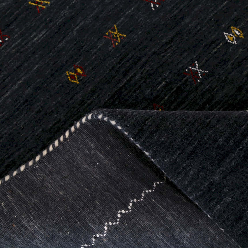 Modern Charcoal And White Hand Loomed Wool Area Rug