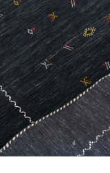 Modern Charcoal And White Hand Loomed Wool Area Rug