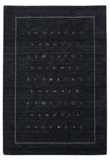Modern Charcoal And White Hand Loomed Wool Area Rug