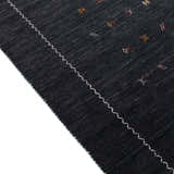 Modern Charcoal And White Hand Loomed Wool Area Rug