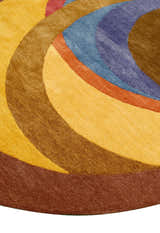 Modern Circles Style Colorful Hand Tufted 5x7 Wool Rug