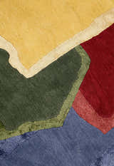 Modern Color Blocks Hand Tufted 5x8 Wool Area Rug