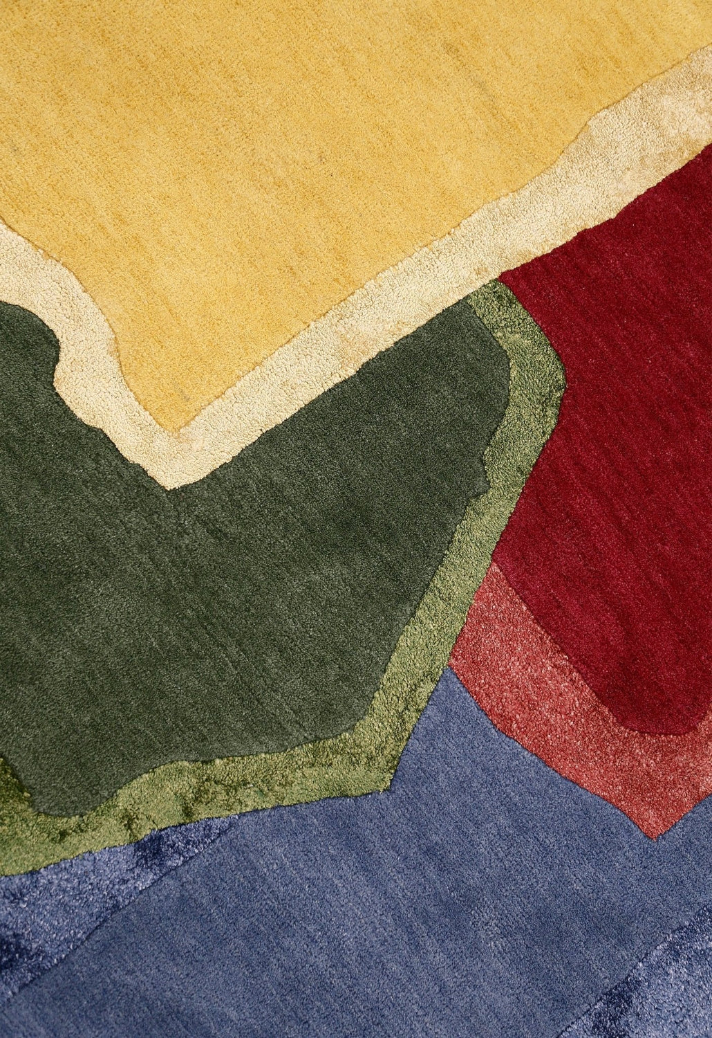 Modern Color Blocks Hand Tufted 5x8 Wool Area Rug