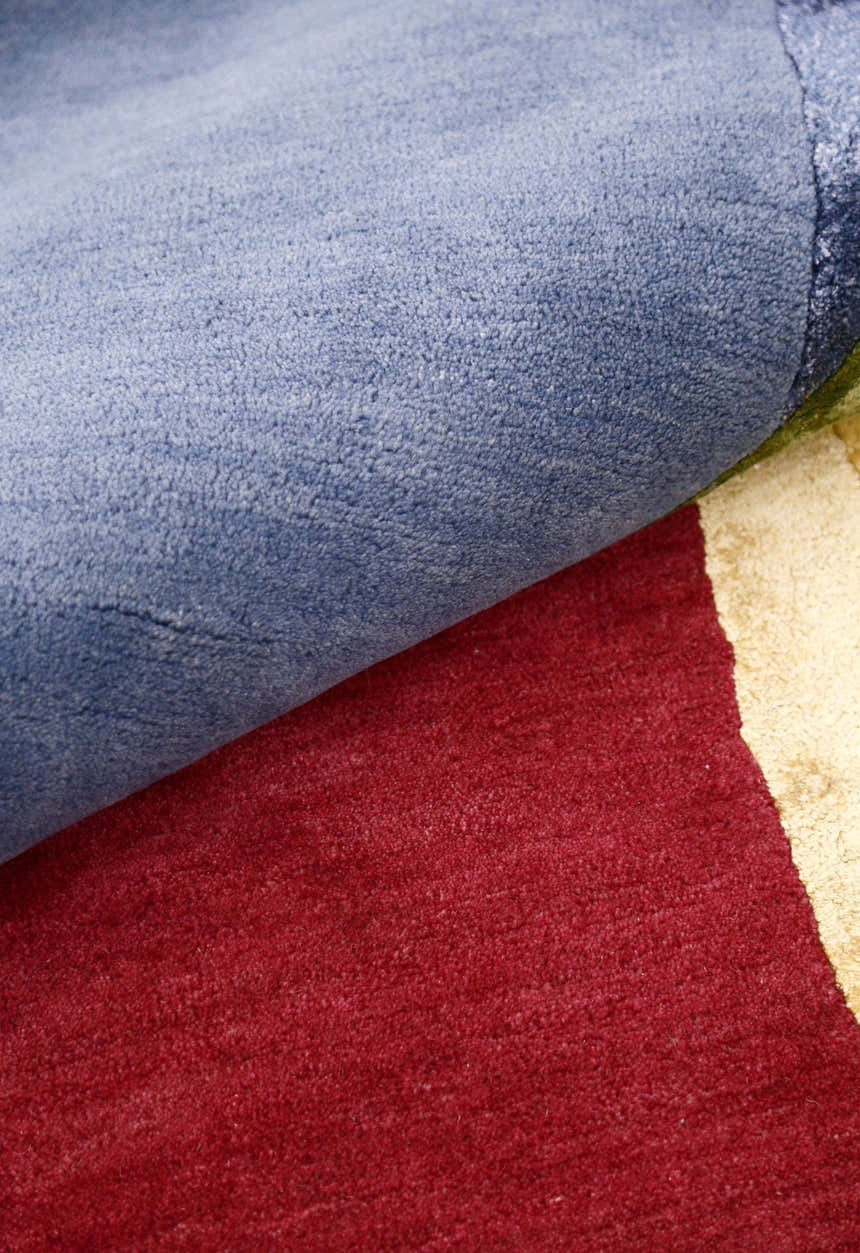 Modern Color Blocks Hand Tufted 5x8 Wool Area Rug