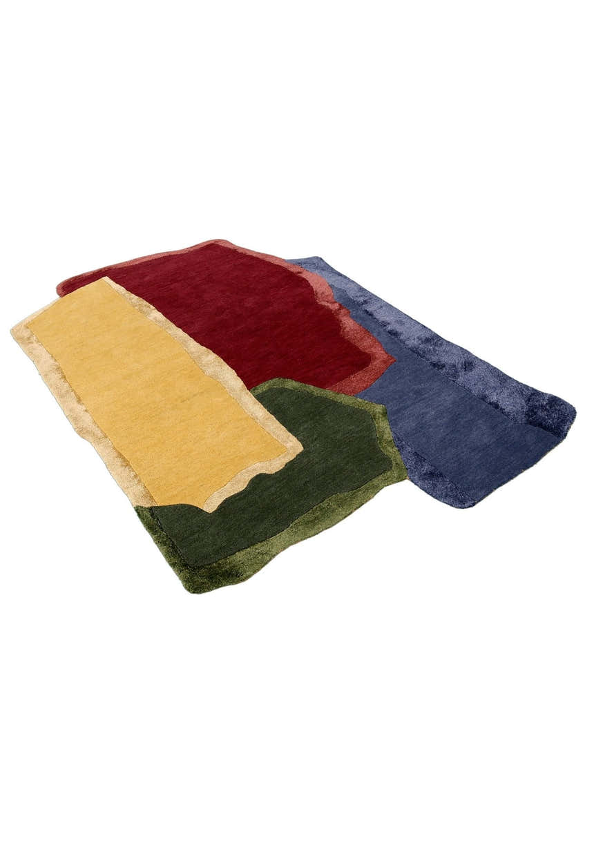 Modern Color Blocks Hand Tufted 5x8 Wool Area Rug