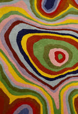 Modern Colorburst Ripple Hand Tufted 6x6 Wool Rug