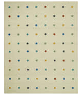 Modern Colorful Polka Dot Beige Hand Tufted Custom Made wool area rug