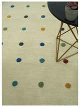 Modern Colorful Polka Dot Beige Hand Tufted Custom Made wool area rug