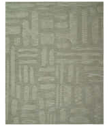 Modern Contemporarry Olive and Ivory Hand Tufted Custom Made wool rug