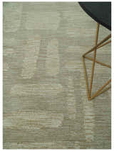 Modern Contemporarry Olive and Ivory Hand Tufted Custom Made wool rug