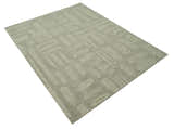 Modern Contemporarry Olive and Ivory Hand Tufted Custom Made wool rug