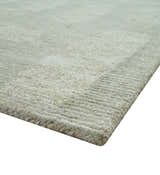 Modern Contemporarry Olive and Ivory Hand Tufted Custom Made wool rug