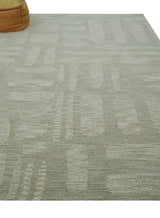 Modern Contemporarry Olive and Ivory Hand Tufted Custom Made wool rug
