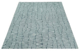 Modern Contemporary Multi Size Woolen White and Blue Hand Tufted Area Rug