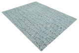 Modern Contemporary Multi Size Woolen White and Blue Hand Tufted Area Rug