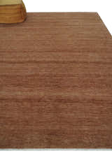 Ready to Ship Textured Brown Hand knotted 8x10 wool Area Rug