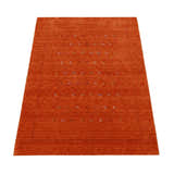 Modern Design Orange Hand Loomed Wool Area Rug
