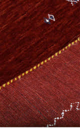 Modern Design Red Hand Loomed Wool Area Rug