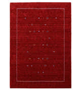 Modern Design Red Hand Loomed Wool Area Rug