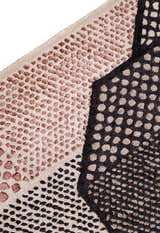 Modern Dotted Mesh Black Hand Tufted 5x8 Wool Area Rug