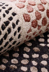 Modern Dotted Mesh Black Hand Tufted 5x8 Wool Area Rug