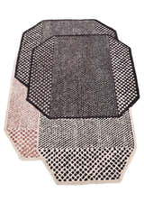 Modern Dotted Mesh Black Hand Tufted 5x8 Wool Area Rug