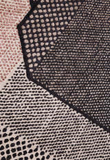 Modern Dotted Mesh Black Hand Tufted 5x8 Wool Area Rug