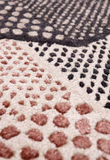 Modern Dotted Mesh Black Hand Tufted 5x8 Wool Area Rug