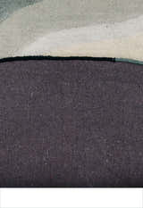 Modern Eclipse Curve Black Hand Tufted 4x6 Wool Rug