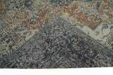 Distressed Traditional Turkish Brown And Charcoal Hand Knotted Wool Area Rug