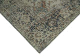 Distressed Traditional Turkish Brown And Charcoal Hand Knotted Wool Area Rug