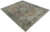 Distressed Traditional Turkish Brown And Charcoal Hand Knotted Wool Area Rug