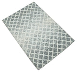 Modern Geometric Ivory and Charcoal Abstract Hand Tufted Natural Wool Multi Size Area Rug