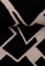 Modern Geometrical Black Hand Tufted Wool Area Rug