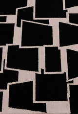 Modern Geometrical Black Hand Tufted Wool Area Rug