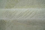 Modern Geometrical Ivory, Gray and Olive Stripes Textured Hand Tufted Custom Made rug