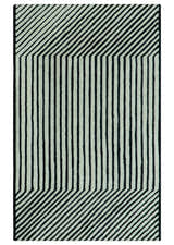 Modern Geometrical Pattern Black And White Hand Tufted Custom Made wool rug
